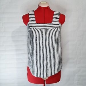Lucky Brand Striped Square Neck Top Sz XS